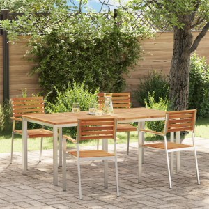 vidaXL Tuin eettafelset 5 pcs Bruin Massief Acaciahout
