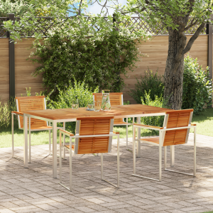 vidaXL 5-delige Tuinset massief teakhout