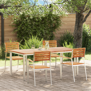 vidaXL 5-delige Tuinset massief teakhout