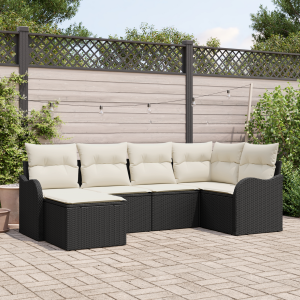 vidaXL Tuin Sofa Set 6 pcs Zwart poly rattan