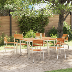 vidaXL Tuin eettafelset 7 pcs Bruin Massief Teakhout