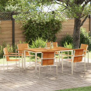 vidaXL Tuin eettafelset 7 pcs Bruin Massief Teakhout