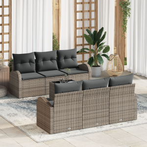 vidaXL Tuin Sofa Set Grijs 55 x 55 x 37 cm poly rattan
