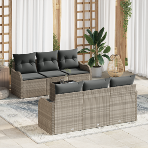 vidaXL Tuin Sofa Set Lichtgrijs 55 x 55 x 37 cm poly rattan