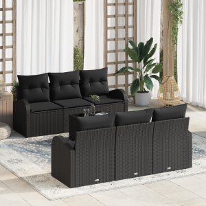 vidaXL Tuin Sofa Set Zwart 55 x 55 x 37 cm poly rattan