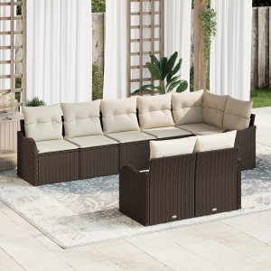 vidaXL Tuin Sofa Set Bruin poly rattan