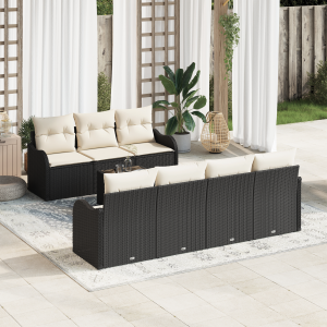vidaXL Tuin Sofa Set Zwart 55 x 55 x 37 cm poly rattan
