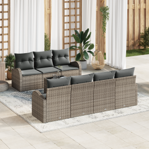 vidaXL Tuin Sofa Set Grijs 55 x 55 x 37 cm poly rattan