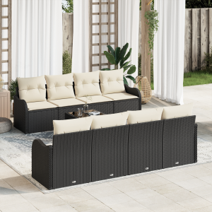 vidaXL Tuin Sofa Set Zwart 55 x 55 x 37 cm poly rattan