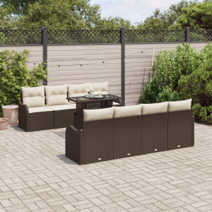 vidaXL Tuin Sofa Set met kussen 7 pcs Bruin poly rattan