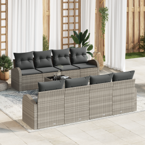vidaXL Tuin Sofa Set Lichtgrijs 55 x 55 x 37 cm poly rattan
