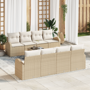 vidaXL Tuin Sofa Set Beige 55 x 55 x 37 cm poly rattan