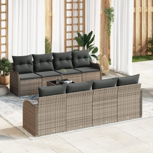 vidaXL Tuin Sofa Set Grijs 55 x 55 x 37 cm poly rattan