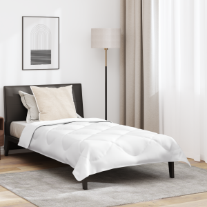 vidaXL Dekbed met kussen 2 pcs Wit Microvezel