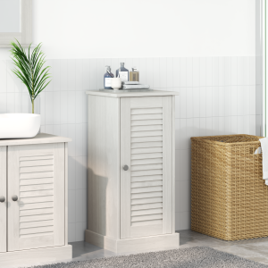 vidaXL Badkamer Kast met plank met opslag met de deur Antiekwit Middelgroot MDF