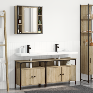 vidaXL Badkamerkast set met plank 3 pcs Sonoma eiken 80 x 30 x 60 cm