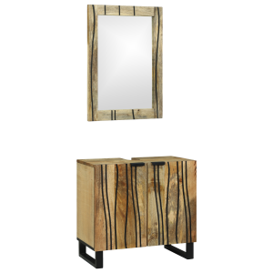 vidaXL Badkamermeubelset met plank met opslag 2 pcs Bruin Bewerkt hout