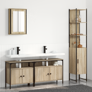 vidaXL Badkamermeubelset 4 pcs Sonoma eiken 33 x 33 x 185.5 cm