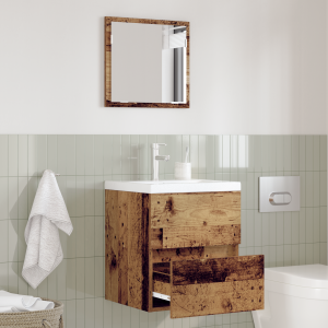 vidaXL Badkameropbergkast Oude Hout MDF met Fineer Medium