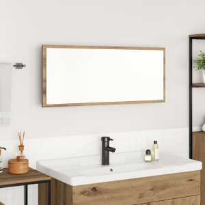 vidaXL Badkamerspiegel Artisan Eiken Bewerkt Hout, Glas 90 x 8.5 x 37 cm