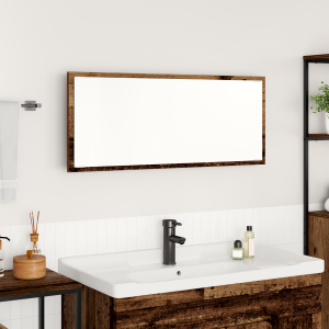 vidaXL Badkamerspiegel Oude hout Bewerkt hout, Glas 90 x 8.5 x 37 cm