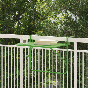 vidaXL Balkontafel hangend inklapbaar 60x40 cm staal groen