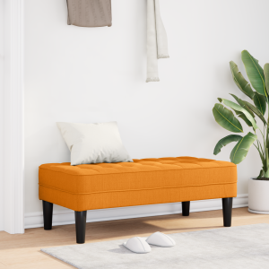 vidaXL Bank 113x57x39 cm stof donkergeel