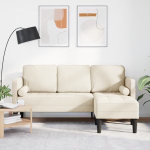 vidaXL Bank 3-zits L-vormig 160 cm linnen