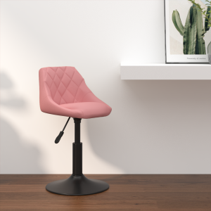 vidaXL Barkruk Geometrisch Roze 46 x 44 x (62.5-77.5) cm Kunstleer