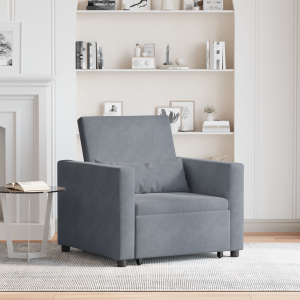 vidaXL Bed 1-persoons 3-in-1 omkeerbaar fluweel donkergrijs