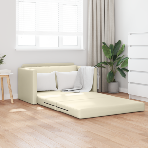 vidaXL Beddingsbank 2-in-1 Crème 124x71x78 cm Kunstleer