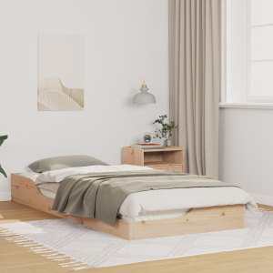 vidaXL Bedframe Bruin 100 x 210 cm Massief grenenhout