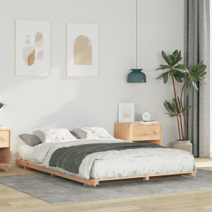 vidaXL Bedframe Bruin 135 x 190 cm Massief grenenhout
