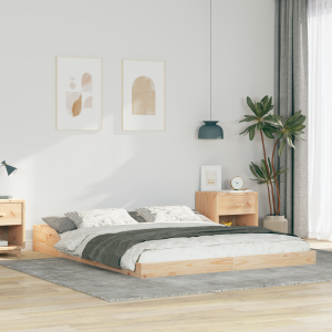 vidaXL Bedframe Bruin 140 x 220 cm Massief grenenhout