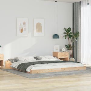 vidaXL Bedframe Bruin 200 x 200 cm Grenenhout