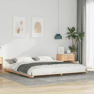 vidaXL Bedframe Bruin 200 x 210 cm Massief grenenhout