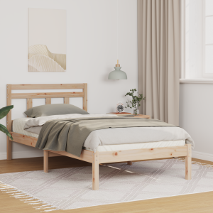 vidaXL Bedframe Bruin 75 x 190 cm Massief grenenhout