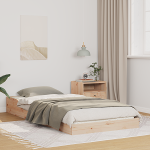 vidaXL Bedframe Naturel 80 x 220 cm Massief grenenhout