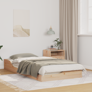 vidaXL Bedframe Bruin 90 x 190 cm Massief grenenhout