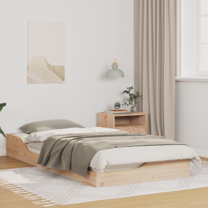 vidaXL Bedframe Bruin 90 x 200 cm Massief grenenhout