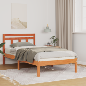 vidaXL Bedframe Bruin 90 x 200 cm Massief grenenhout