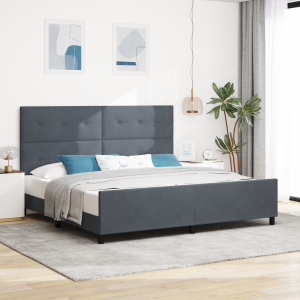 vidaXL Boxspringbed met hoofdeinde Donkergrijs 200 x 200 cm Fluweel