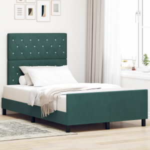 vidaXL Boxspringbed met hoofdeinde Donkergroen 120 x 200 cm Fluweel