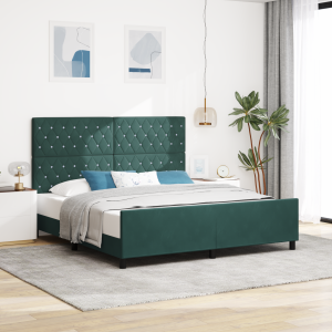 vidaXL Bedframe fluweel donkergroen 180x200 cm