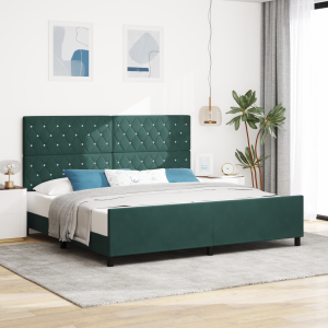 vidaXL Bedframe fluweel donkergroen 200x200 cm