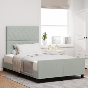 vidaXL Boxspringbed met hoofdeinde Lichtgrijs 120 x 200 cm Fluweel
