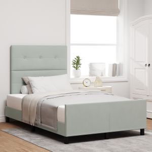 vidaXL Boxspringbed met hoofdeinde Lichtgrijs 120 x 200 cm Fluweel