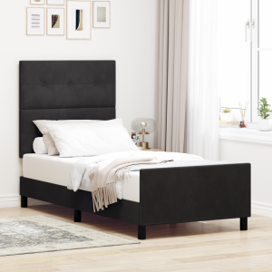 vidaXL Bedframe fluweel zwart 100x200 cm