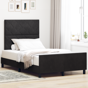 vidaXL Bedframe fluweel zwart 120x190 cm