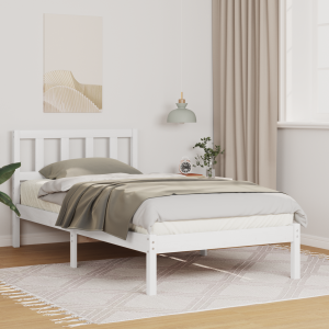 vidaXL Bedframe met hoofdeinde Bruin 100 x 200 cm Massief grenenhout